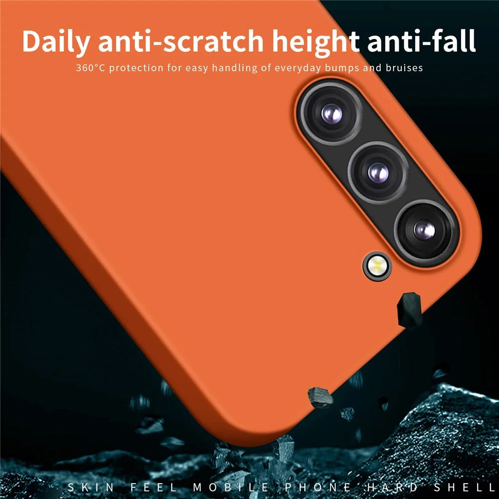 MOFI JK Qin Series For Samsung Galaxy S24+ Case Skin-touch TPU+Acrylic Phone Guard Cover - Orange - 5