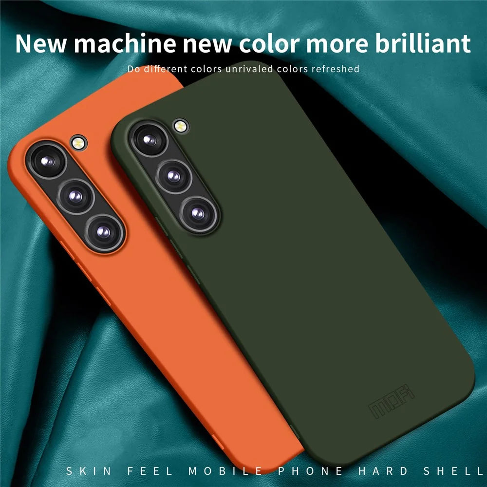 MOFI JK Qin Series For Samsung Galaxy S24+ Case Skin-touch TPU+Acrylic Phone Guard Cover - Orange - 7