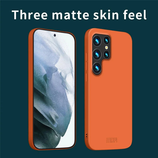 MOFI JK Qin Series For Samsung Galaxy S24 Ultra Case Slim-Fit TPU+Acrylic Smart Phone Shell - Orange - 2