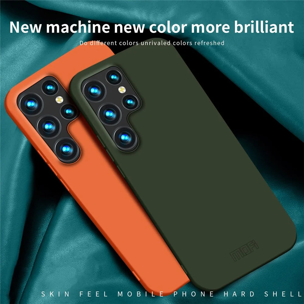 MOFI JK Qin Series For Samsung Galaxy S24 Ultra Case Slim-Fit TPU+Acrylic Smart Phone Shell - Orange - 7