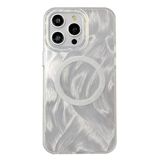 XUNDD For iPhone 15 Pro Magnetic Case Compatible with MagSafe TPU+Acrylic IMD Shell Pattern Phone Cover - White - 1
