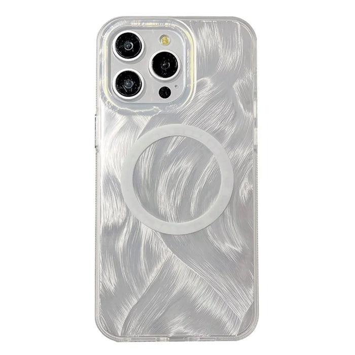 XUNDD For iPhone 15 Pro Max Magnetic Case TPU+Acrylic IMD Phone Cover Compatible with MagSafe - White - 1