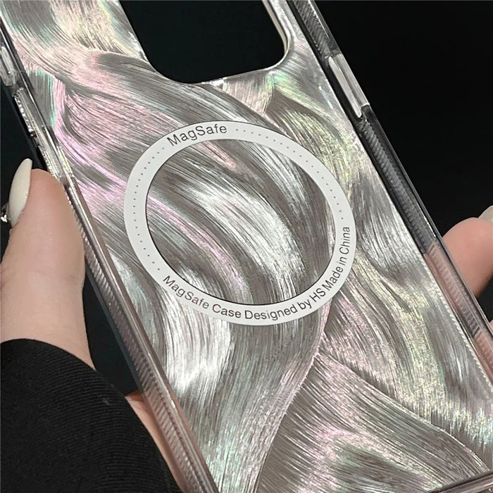 XUNDD For iPhone 14 Pro Max Cell Phone Case TPU+Acrylic IMD Phone Cover Compatible with MagSafe - White - 5