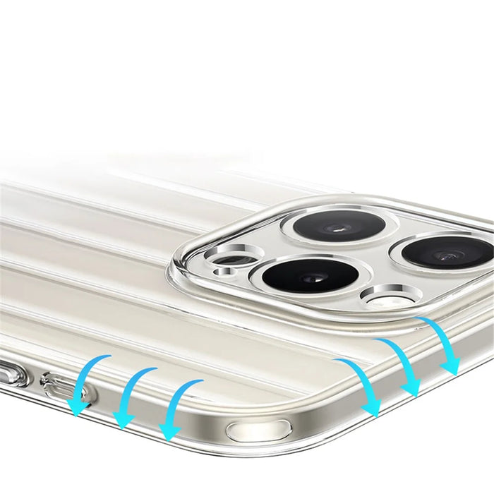 XUNDD Greya Series For iPhone 15 Pro Max Cell Phone Case Stripe Design PC+TPU Clear Cover - Transparent - 4