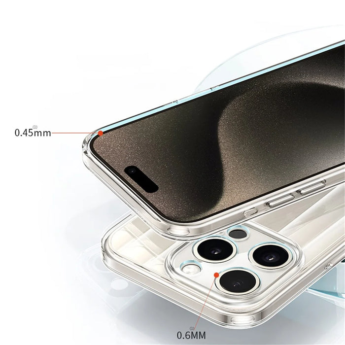 XUNDD Greya Series For iPhone 15 Pro Max Cell Phone Case Stripe Design PC+TPU Clear Cover - Transparent - 5