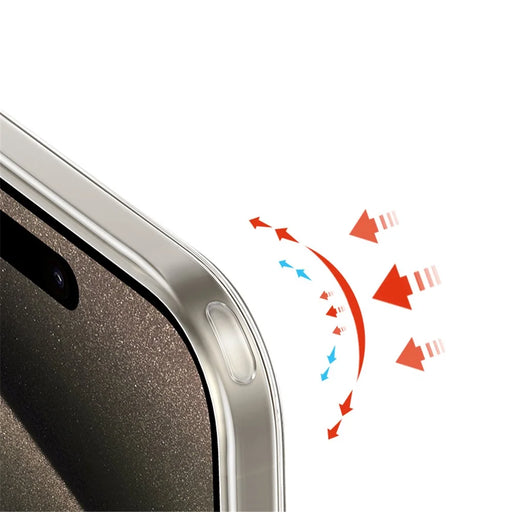 XUNDD Greya Series For iPhone 15 Case Stripe Design PC+TPU Shockproof Phone Cover - Transparent - 2