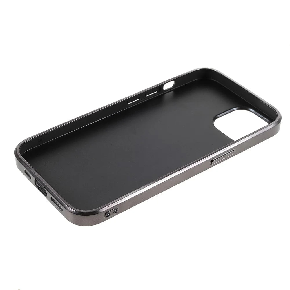 For iPhone 15 Plus Glitter Phone Case Electroplating TPU Frame PC Back Cover - Black - 7