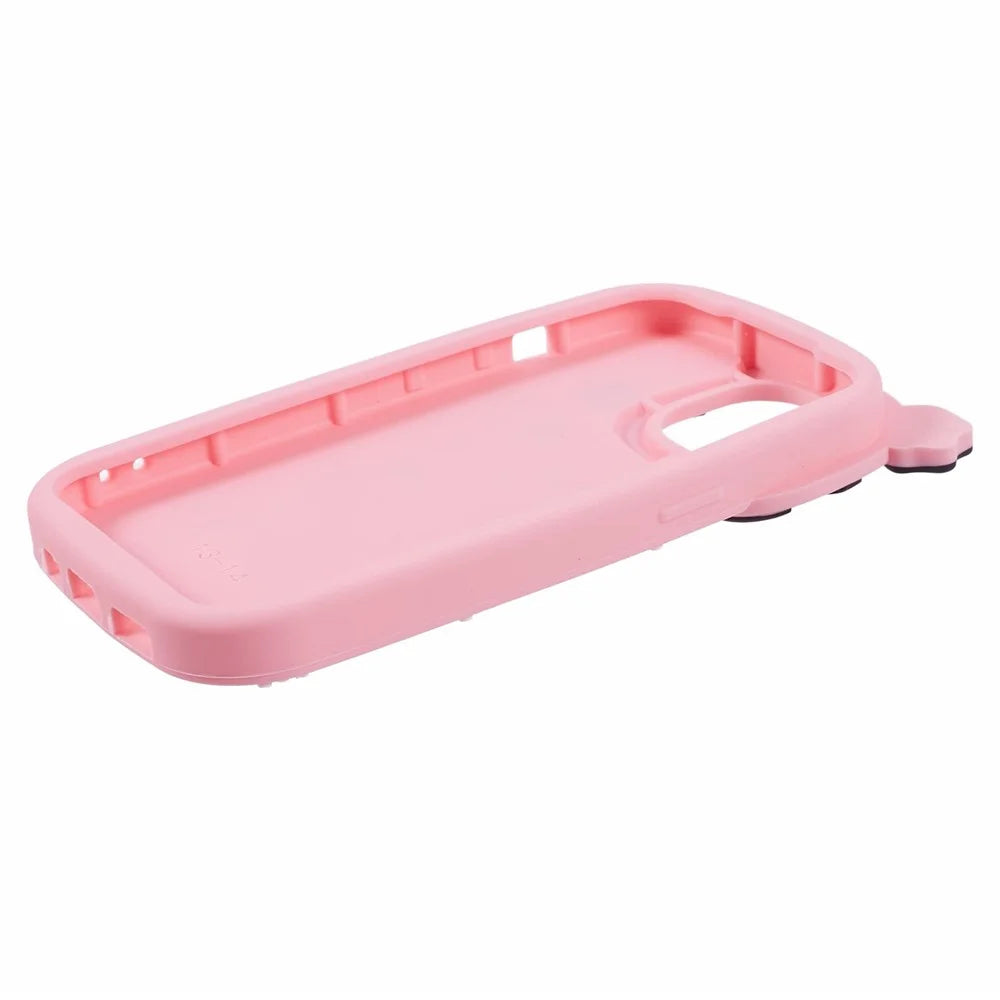 For iPhone 15 / 14 / 13 Case 3D Cartoon Dog Decor Silicone Phone Cover - Pink - 5