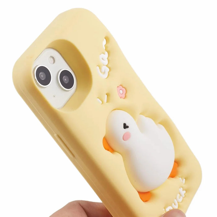 For iPhone 13 Silicone Case 3D Cartoon Duck Pattern Anti-scratch Phone Cover - 6