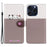 Cartoon Pet Series for iPhone 15 Pro Max Case Wallet Splicing Leather Phone Cover - Bean Pink - 1