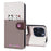 Cartoon Pet Series for iPhone 15 Pro Max Case Wallet Splicing Leather Phone Cover - Bean Pink - 5