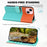 Cartoon Pet Series for iPhone 15 Leather Case Animal Pattern Color Splicing Wallet Cover - Sky Blue - 2