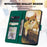 Cartoon Pet Series for iPhone 15 Plus Case Color Splicing Leather Wallet Cover - Blackish Green - 3