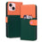Cartoon Pet Series for iPhone 15 Plus Case Color Splicing Leather Wallet Cover - Blackish Green - 4
