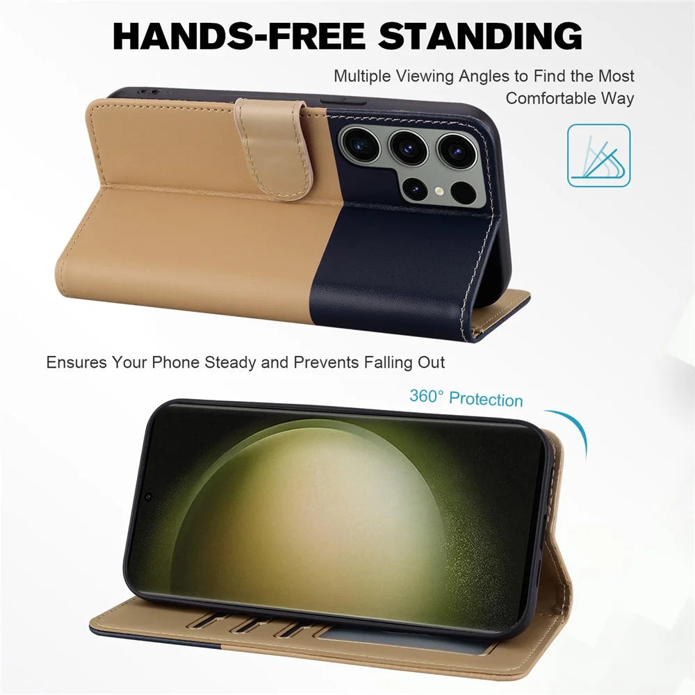 Cartoon Pet Series for Samsung Galaxy S24 Ultra Wallet Case Splicing Phone Cover - Khaki - 2
