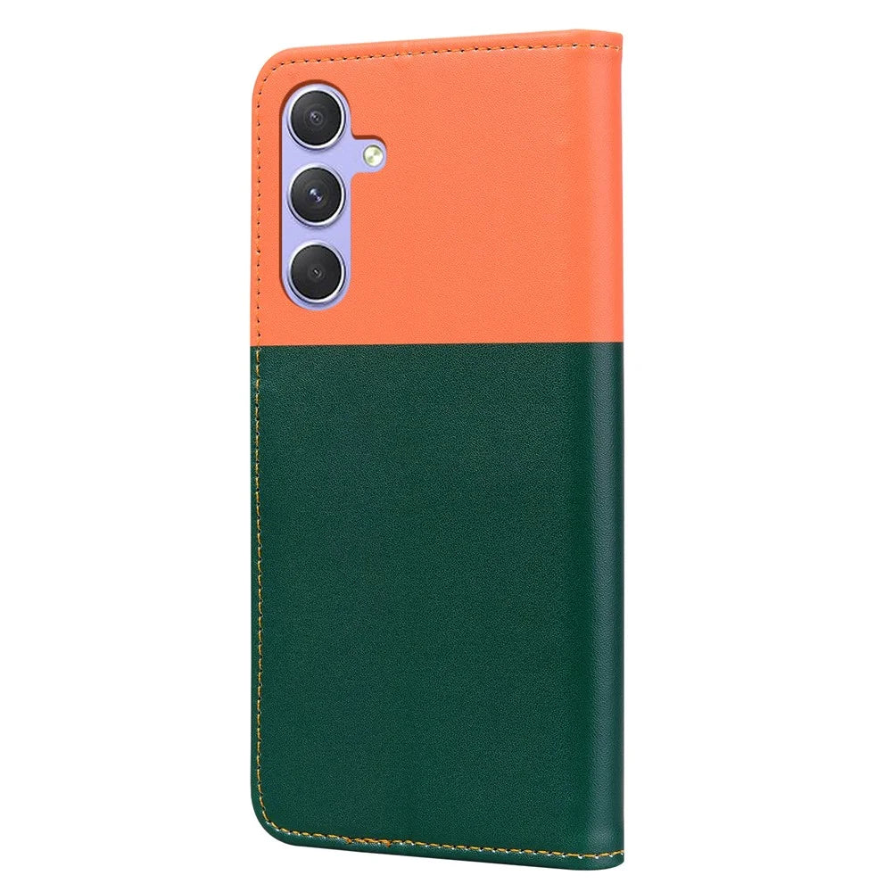 Cartoon Pet Series for Samsung Galaxy A54 5G Case Animal Pattern Phone Leather Cover - Blackish Green - 7