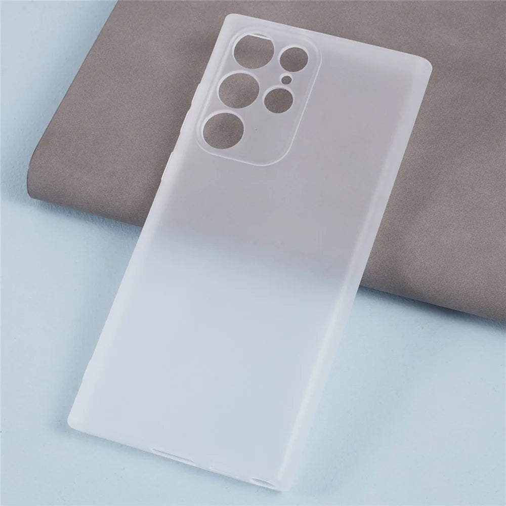 For Samsung Galaxy S22 Ultra 5G Case Matte TPU Protective Phone Cover (Precise Cutout) - Clear White - 3