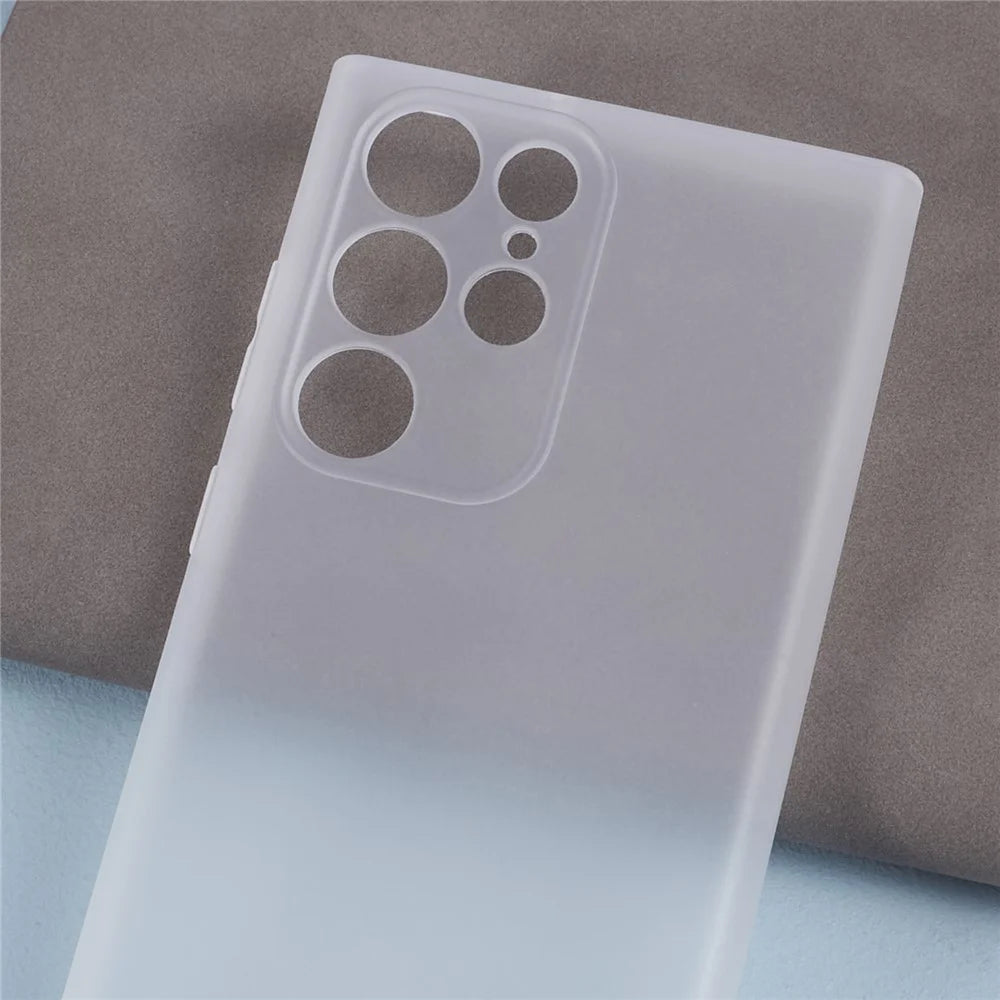 For Samsung Galaxy S22 Ultra 5G Case Matte TPU Protective Phone Cover (Precise Cutout) - Clear White - 4