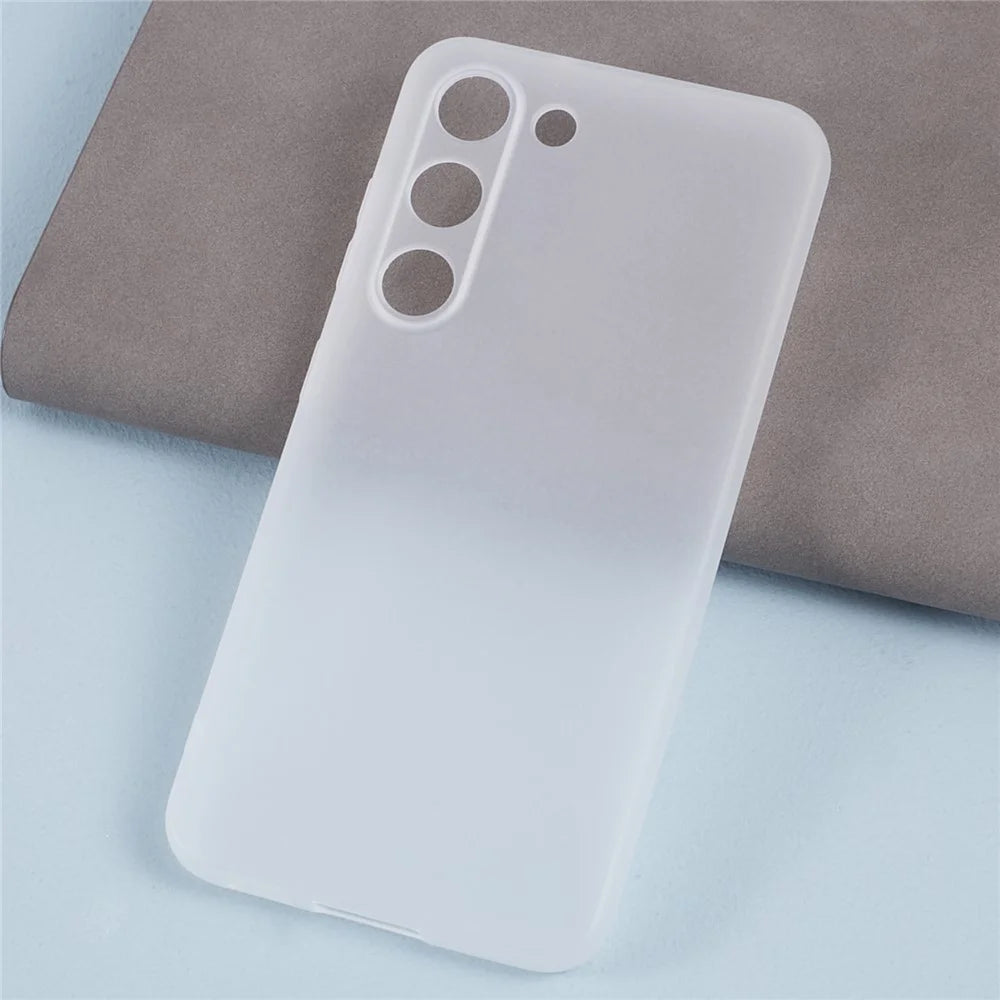 For Samsung Galaxy S23+ Case Lens Protection Matte TPU Cover (Precise Cutout) - Clear White - 3