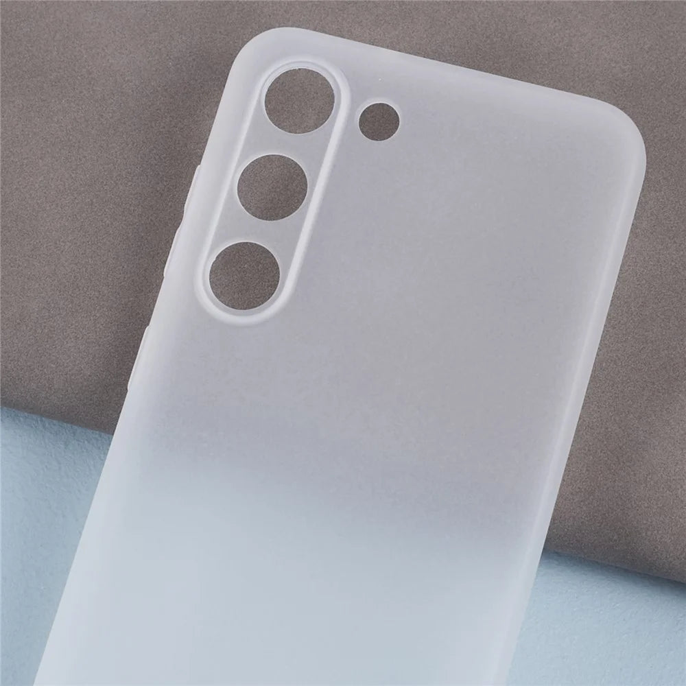 For Samsung Galaxy S23+ Case Lens Protection Matte TPU Cover (Precise Cutout) - Clear White - 4