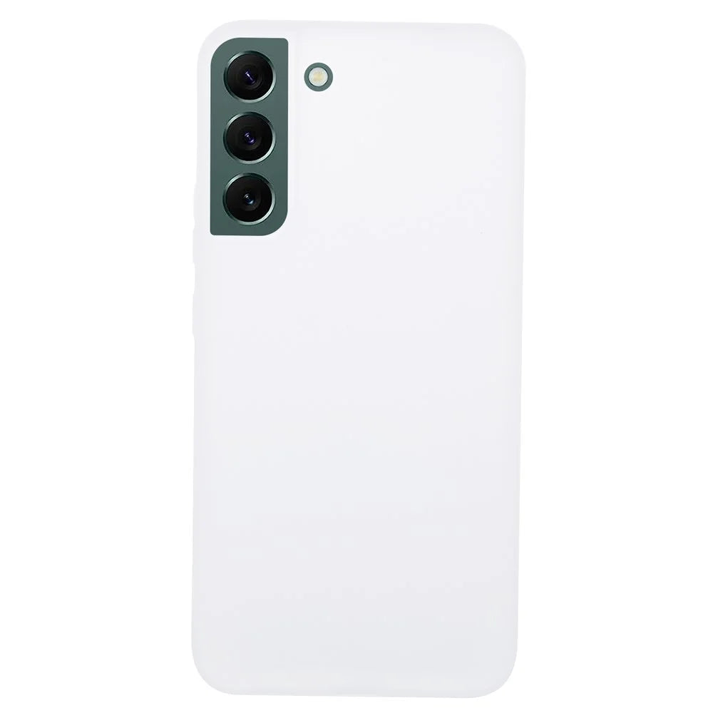 For Samsung Galaxy S22 5G Case Scratch-proof TPU Phone Cover (Big Rear Lens Hole) - Clear White - 1
