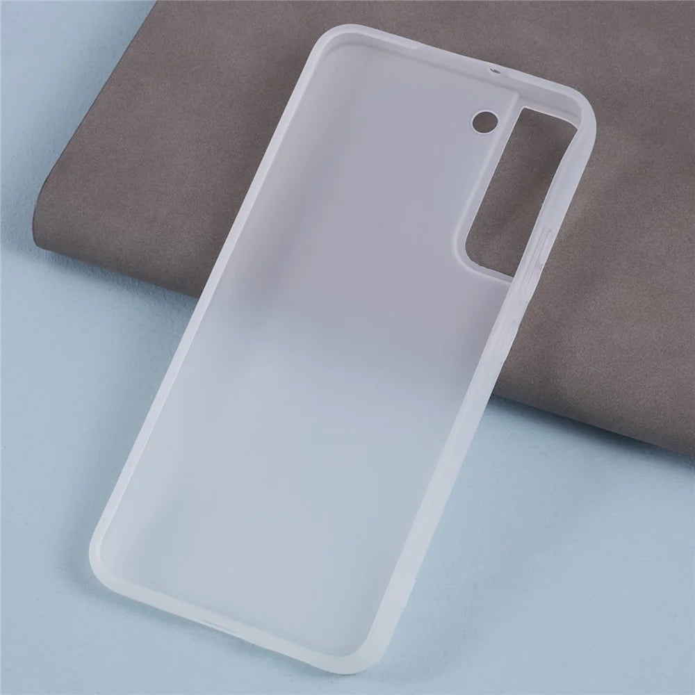 For Samsung Galaxy S22+ 5G TPU Case Matte Finish Phone Shell (Big Rear Lens Hole) - Clear White - 2