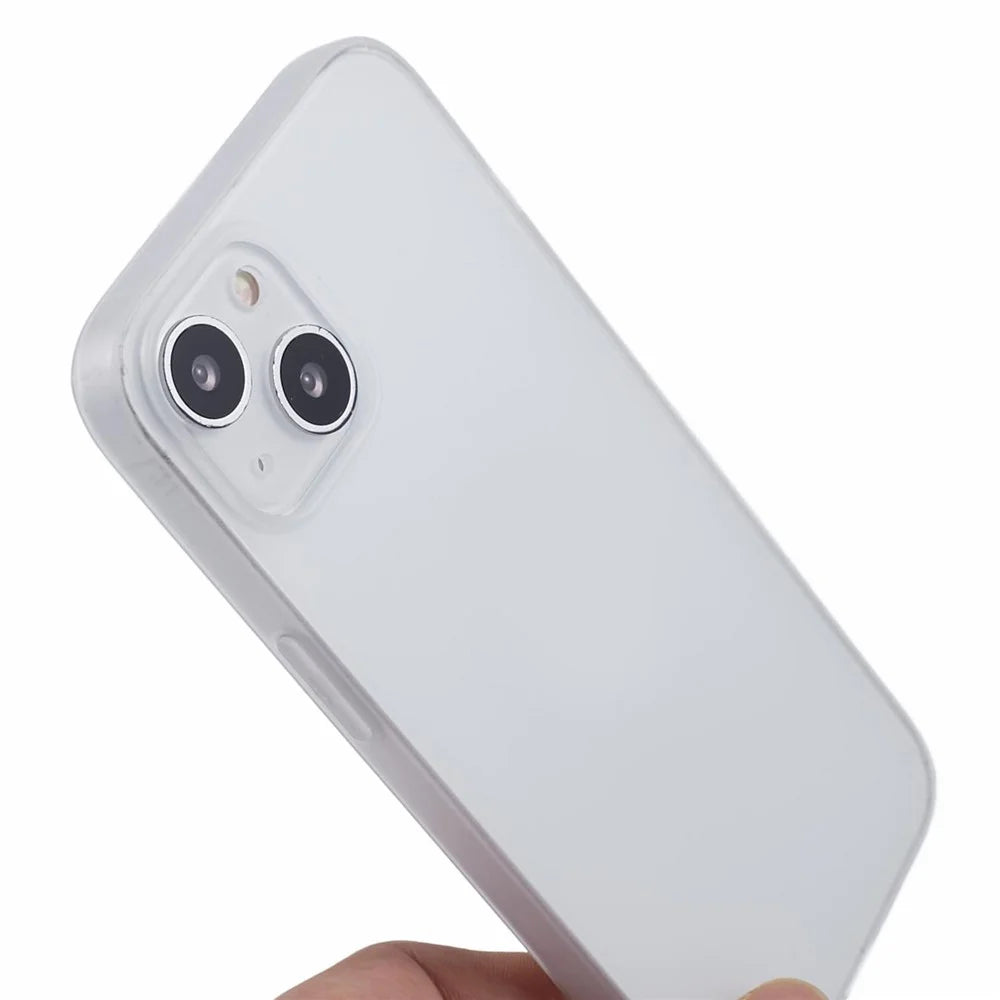For iPhone 15 Slim Case Anti-Scratch TPU Phone Shell Matte Phone Cover, Transparent White - 6