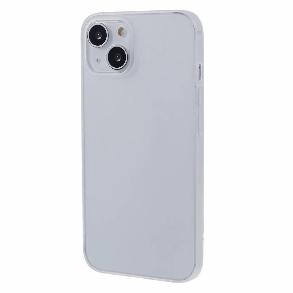 For iPhone 13 6.1 inch Case Anti-Drop TPU Phone Shell Transparent White Matte Phone Cover - 1