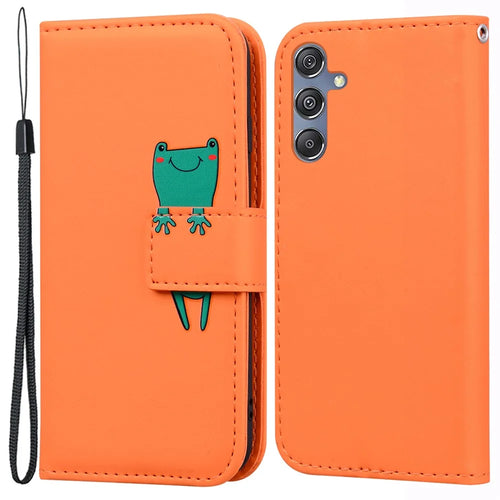 For Samsung Galaxy M34 5G / F34 5G Cartoon Animal Pattern Wallet Leather Cover Cell Phone Cases - Orange - 1