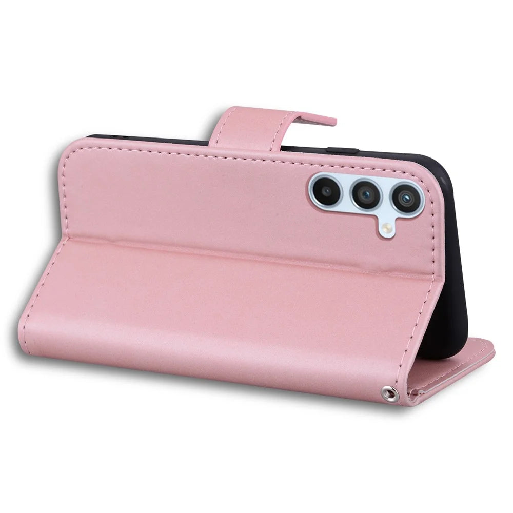 For Samsung Galaxy A54 5G PU Leather Shell Cartoon Animal Pattern Cell Phone Cases - Pink - 4