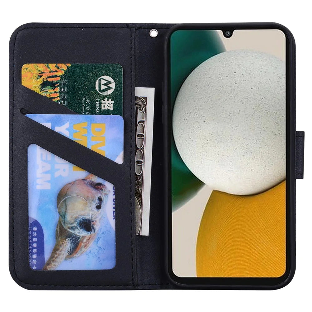 For Samsung Galaxy A34 5G Cartoon Animal Pattern Anti-drop Cell Phone Cases Leather Cover - Black - 2