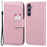For Samsung Galaxy S23 FE Cartoon Animal Pattern Cell Phone Cases Book Style Leather Cover - Pink - 1