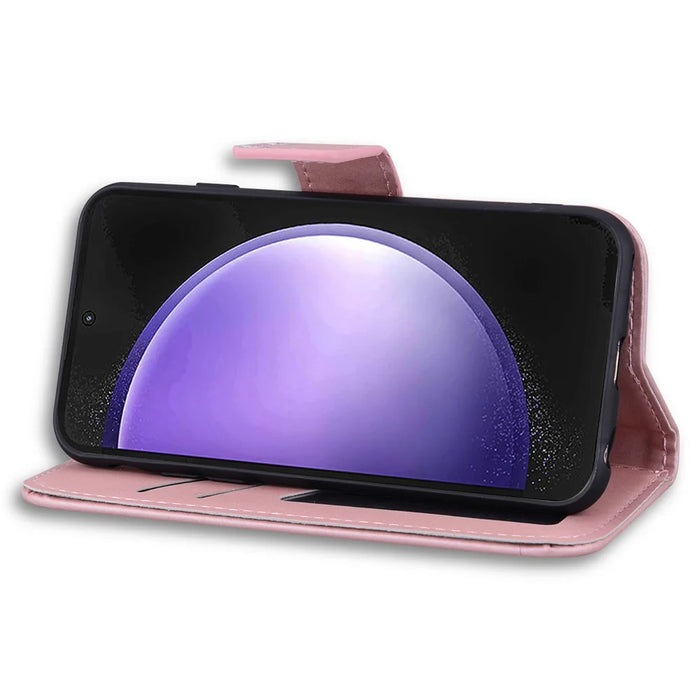 For Samsung Galaxy S23 FE Cartoon Animal Pattern Cell Phone Cases Book Style Leather Cover - Pink - 3