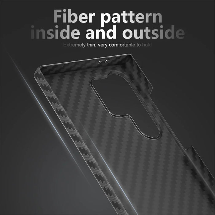 For Samsung Galaxy S23 Ultra Case Carbon Fiber Texture Ant-fingerprint Smartphone Back Cover - Black - 7