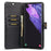 DG.MING for Samsung Galaxy S24 Ultra Case Detachable Split Leather Cover with Stand Wallet - Black - 2