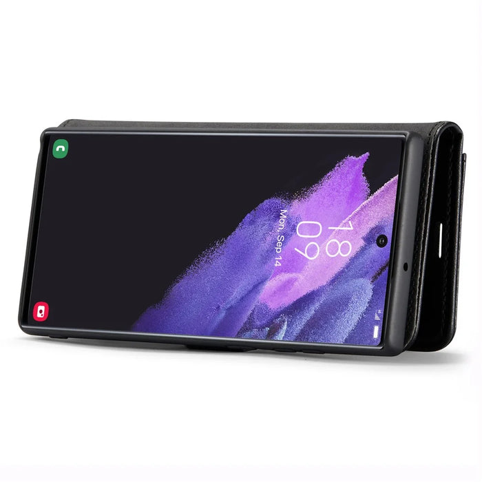 DG.MING for Samsung Galaxy S24 Ultra Case Detachable Split Leather Cover with Stand Wallet - Black - 3