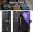DG.MING for Samsung Galaxy S24 Ultra Case Detachable Split Leather Cover with Stand Wallet - Black - 6