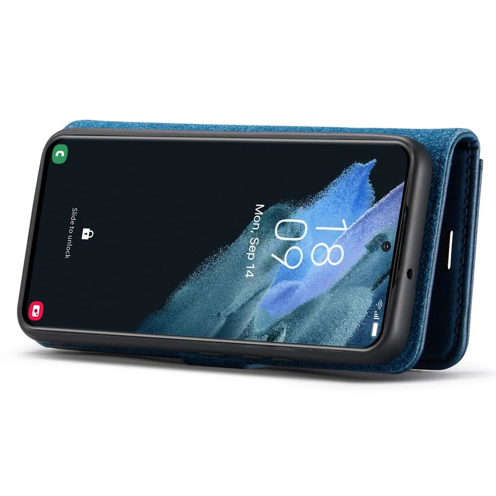 DG.MING for Samsung Galaxy S24 Case Detachable 2-in-1 Split Leather Phone Cover - Blue - 3