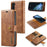 DG.MING for Samsung Galaxy S24+ Case Split Leather Wallet Detachable Phone Cover - Brown - 1