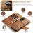 DG.MING for Samsung Galaxy S24+ Case Split Leather Wallet Detachable Phone Cover - Brown - 7