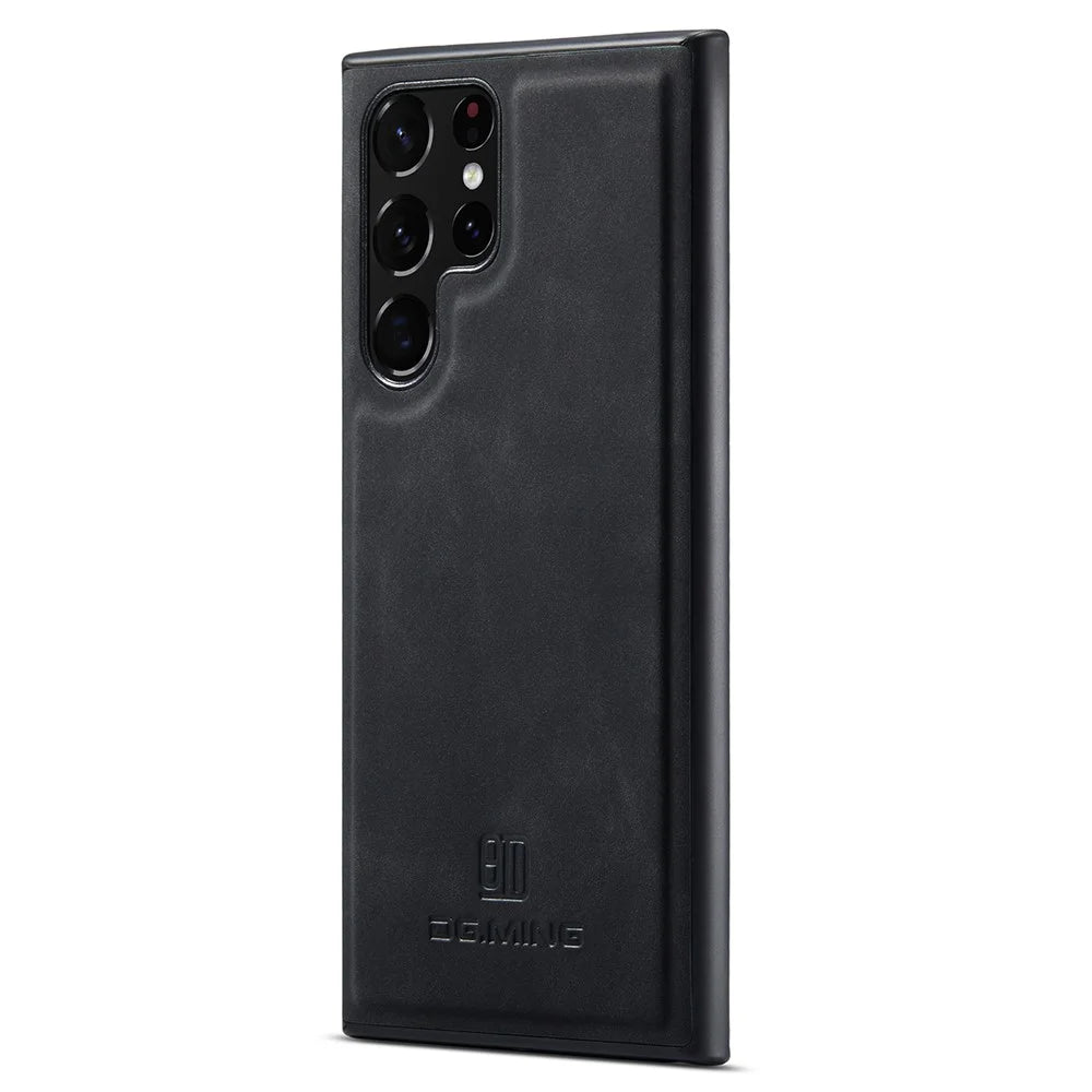 DG.MING For Samsung Galaxy S24 Ultra Case Leather+PC+TPU Anti-Drop Cover - Black - 2