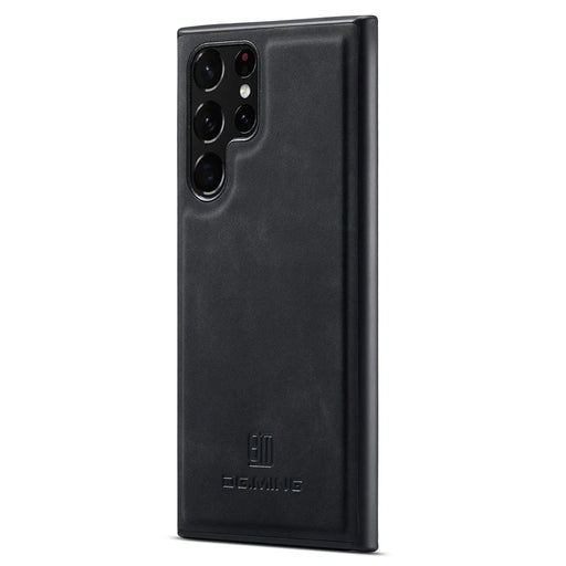 DG.MING For Samsung Galaxy S24 Ultra Case Leather+PC+TPU Anti-Drop Cover - Black - 2