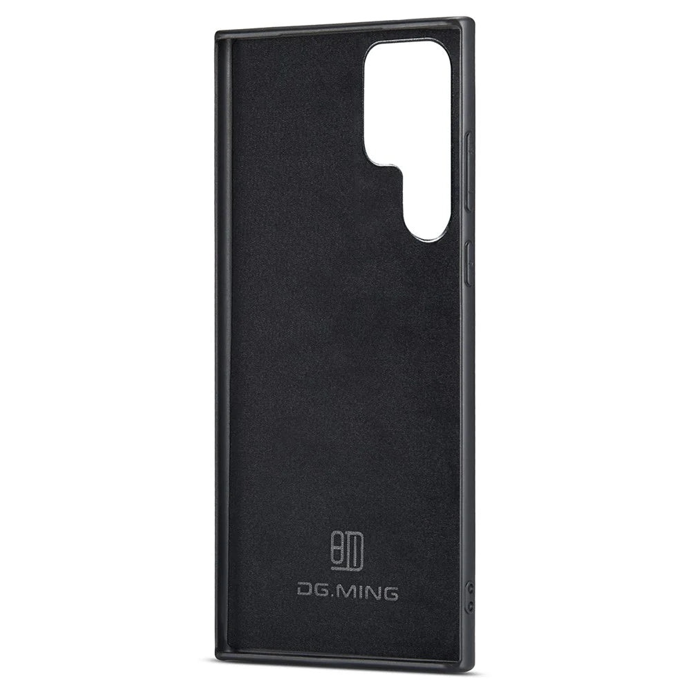 DG.MING For Samsung Galaxy S24 Ultra Case Leather+PC+TPU Anti-Drop Cover - Black - 4