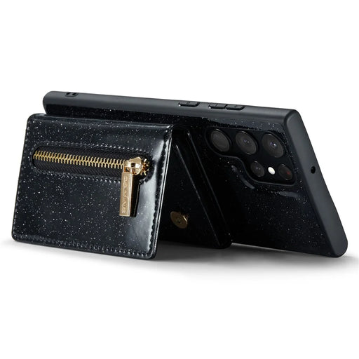 DG.MING M3 Series For Samsung Galaxy S24 Ultra Case Detachable Wallet Phone Kickstand Cover - Black - 2