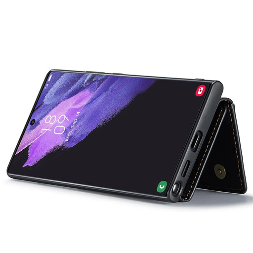 DG.MING M2 Series for Samsung Galaxy S24 Ultra Case Kickstand Cover with Detachable Magnetic Wallet - Black - 2