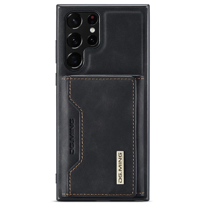 DG.MING M2 Series for Samsung Galaxy S24 Ultra Case Kickstand Cover with Detachable Magnetic Wallet - Black - 5