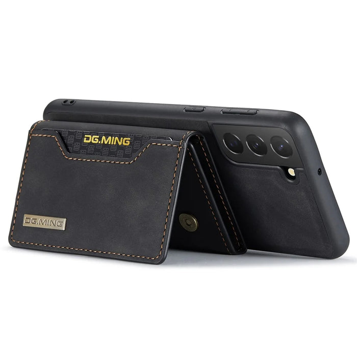 DG.MING M2 Series for Samsung Galaxy S24 Kickstand Case Wallet Detachable 2-in-1 Phone Cover - Black - 3