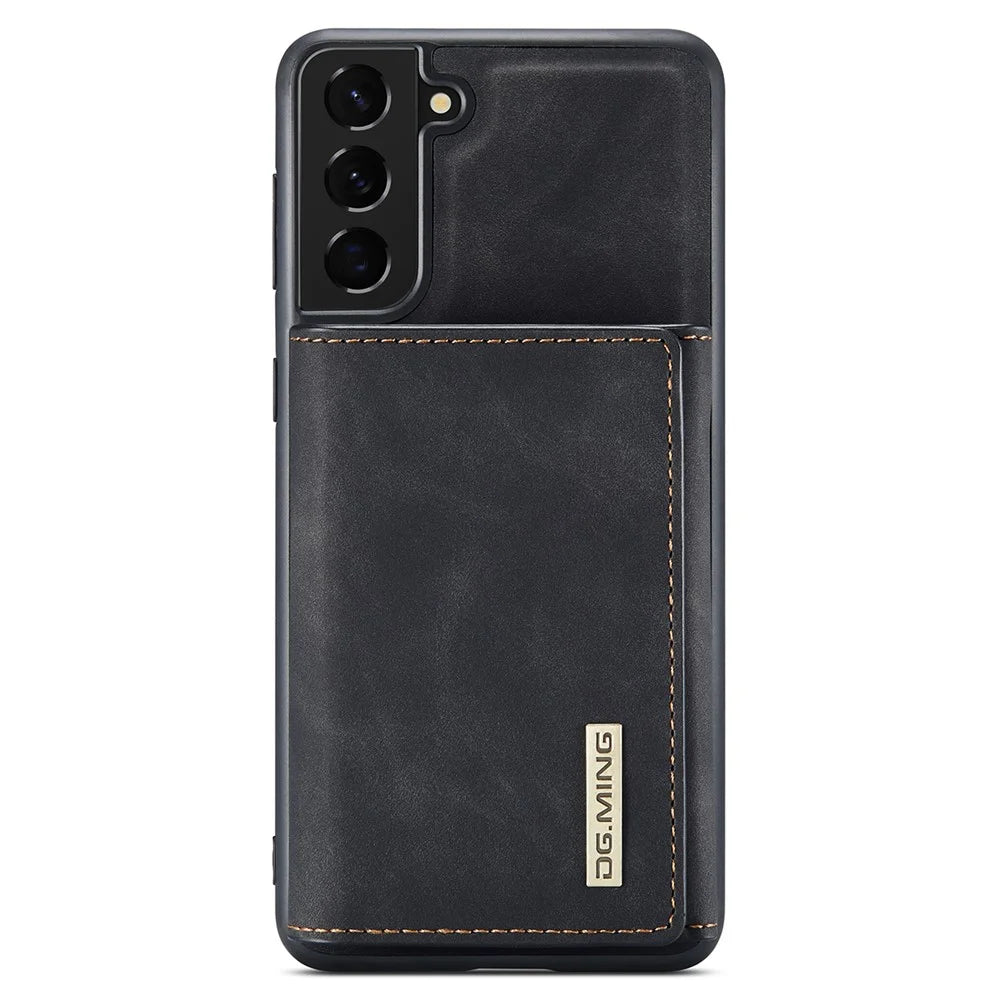 DG.MING M1 Series for Samsung Galaxy S24+ Case Magnetic Wallet Leather Coated PC+TPU Cover - Black - 5