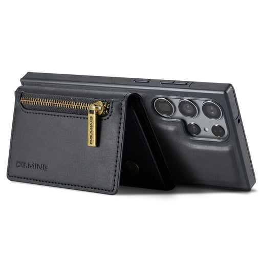 DG.MING M5 Series For Samsung Galaxy S23 Ultra Case Magnetic Zipper Wallet Phone Cover - Black - 2