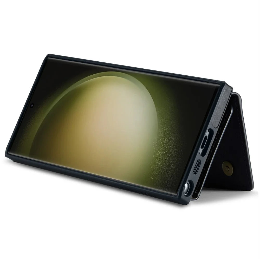 DG.MING M5 Series For Samsung Galaxy S23 Ultra Case Magnetic Zipper Wallet Phone Cover - Black - 3